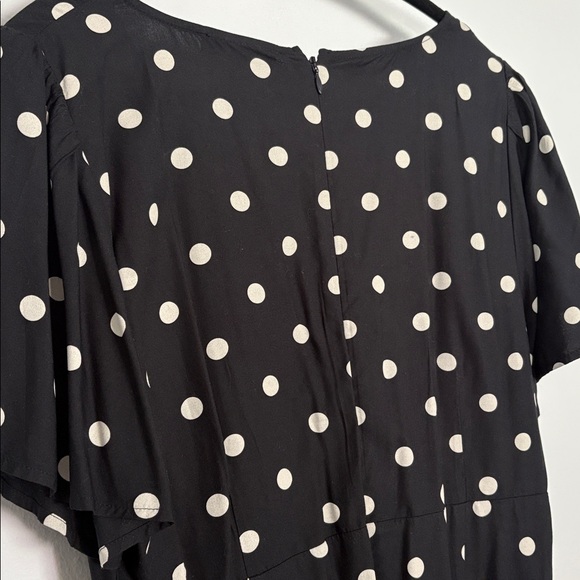 Madewell Black and White Polka Dot Midi Dress - Picture 7 of 7